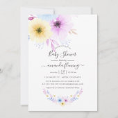 Pastel Pink en Blue Floral Baby shower Kaart (Voorkant)