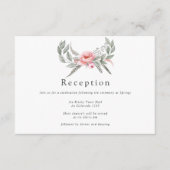 Pastel Pink en Gray Boho Wedding Reception Informatiekaartje (Voorkant)
