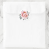 Pastel Pink en Gray Peony Flowers Ronde Sticker (Tas)