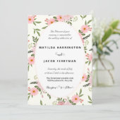 Pastel Pink en Green Floral Lijst Kaart (Staand voorkant)