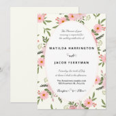 Pastel Pink en Green Floral Lijst Kaart (Voorkant / Achterkant)