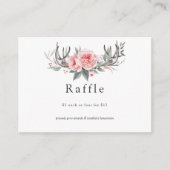 Pastel Pink en Grey Boho Floral Informatiekaartje (Voorkant)