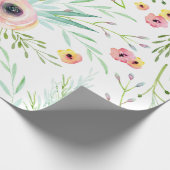 Pastel Pink en Koral Spring Floral Cadeaupapier (Hoek)