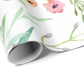 Pastel Pink en Koral Spring Floral Cadeaupapier (Rol Hoek)