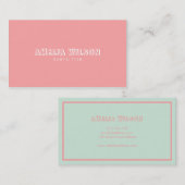 Pastel Pink en Mint Babysitter Nanny Visitekaartje (Voorkant / Achterkant)