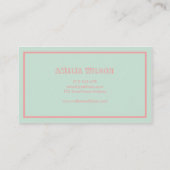 Pastel Pink en Mint Babysitter Nanny Visitekaartje (Achterkant)