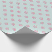 Pastel Pink en Mint Green-kerstversieringen Cadeaupapier (Hoek)