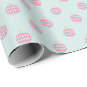 Pastel Pink en Mint Green-kerstversieringen Cadeaupapier