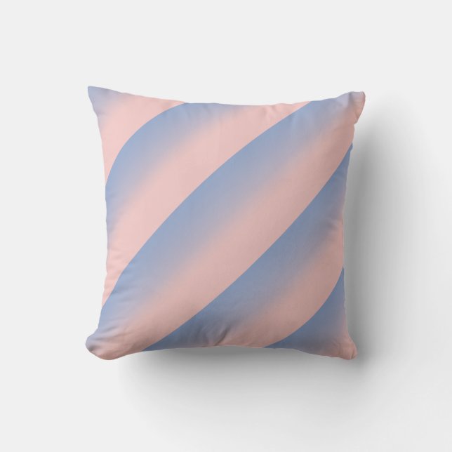 Pastel Pink en Sky Blue striped ombre Kussen (Voorkant)