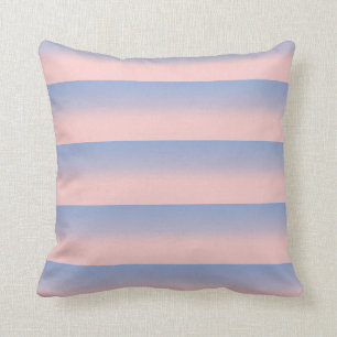 Pastel Pink en Sky Blue striped ombre Kussen
