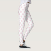 Pastel Pink en White Polka Dots Pattern Leggings (Rechts)