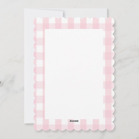 Pastel Pink Farmhouse Check Kerstmis Mistletoe Feestdagenkaart (Achterkant)