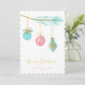 Pastel Pink Farmhouse Check kerstversiering Feestdagenkaart (Staand voorkant)