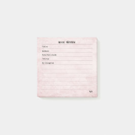 Pastel Pink Feminine Simple Modern Monogram  Post-it® Notes