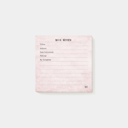 Pastel Pink Feminine Simple Modern Monogram Post-it® Notes (Voorkant)