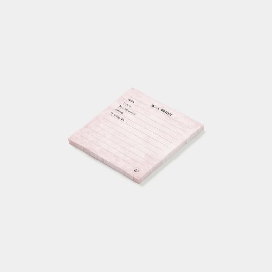 Pastel Pink Feminine Simple Modern Monogram  Post-it® Notes (Schuin)