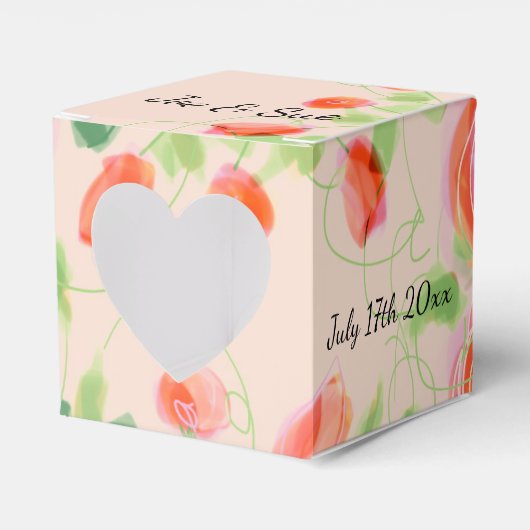 Pastel Pink Floral Bedankdoosjes (Voorkant Zijde)