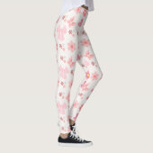 Pastel Pink Floral & Butterfly Pattern Leggings (Rechts)