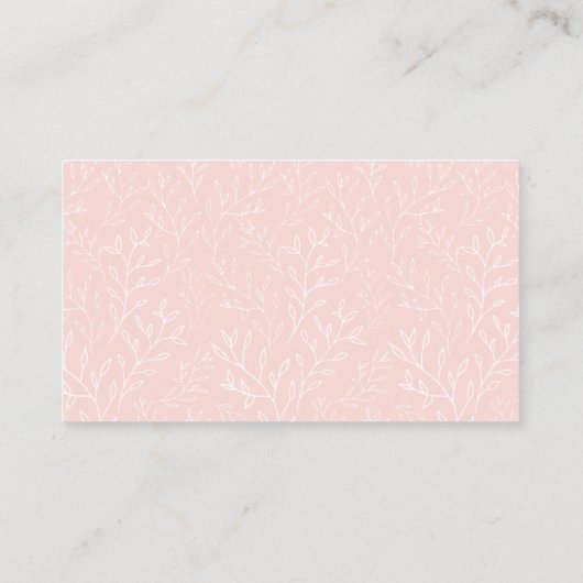 Pastel Pink Floral Diaper Raffle Script Informatiekaartje (Achterkant)
