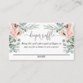 Pastel Pink Floral Diaper Raffle Script Informatiekaartje (Voorkant)