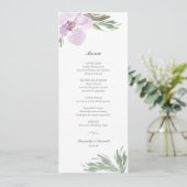 Pastel Pink Floral Dinner Menu Kaart (Staand voorkant)