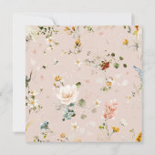 Pastel Pink Floral Drop Script-Baby shower Kaart (Achterkant)