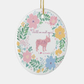 Pastel Pink Floral French Bulldog Custom Photo Keramisch Ornament (Rechts)