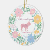Pastel Pink Floral French Bulldog Custom Photo Keramisch Ornament (Links)