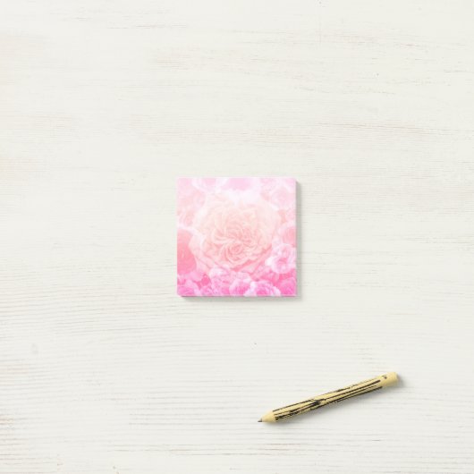 Pastel Pink Floral Ombre Post-it® Notes (Op bureau)