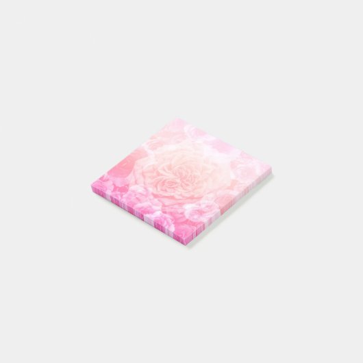Pastel Pink Floral Ombre Post-it® Notes (Schuin)