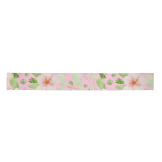 Pastel Pink Floral Pattern - Soft Blush Flowers  Satijnen Lint