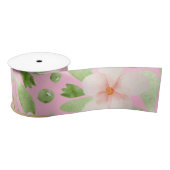 Pastel Pink Floral Pattern - Soft Blush Flowers  Satijnen Lint (Spoel)