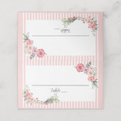 Pastel Pink Floral Plaatskaartje (Buitenkant ongevouwen)