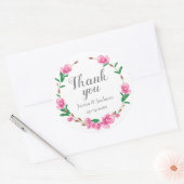 Pastel Pink Floral Ronde Sticker (Envelop)