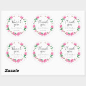 Pastel Pink Floral Ronde Sticker (Vel)