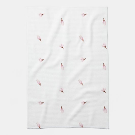  Pastel Pink Floral Rozen Theedoek (Verticaal)