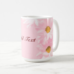 Pastel Pink Floral Sjabloon, aanpassen, Koffiemok