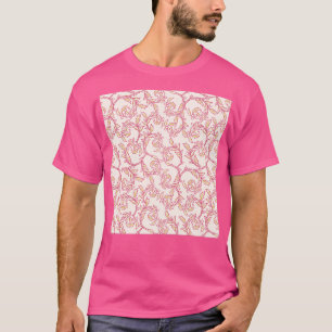 Pastel Pink Floral Victoriaans Patroon T-shirt