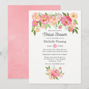 Pastel Pink Floral Virtual Baby of Vrijgezellenfee Kaart