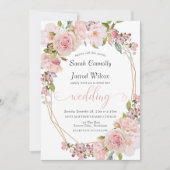 Pastel Pink Floral Weddenschap Kaart (Voorkant)