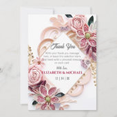 Pastel Pink Floral Weddenschap Lijst Quilling Bedankkaart (Voorkant)