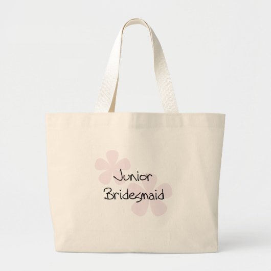 Pastel Pink Flowers Jr. Bridesmaid Grote Tote Bag (Voorkant)