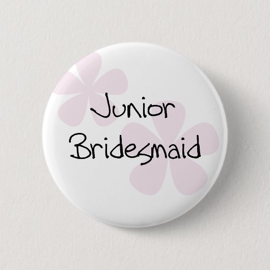 Pastel Pink Flowers Jr. Bridesmaid Ronde Button 5,7 Cm (Voorkant)