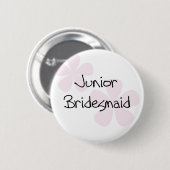 Pastel Pink Flowers Jr. Bridesmaid Ronde Button 5,7 Cm (Voorkant /achterkant)