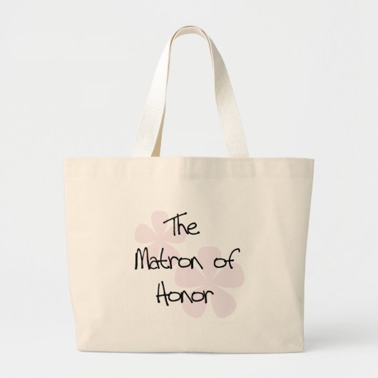 Pastel Pink Flowers Matron of Honor Grote Tote Bag (Voorkant)