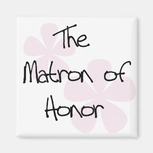 Pastel Pink Flowers Matron of Honor Magneet