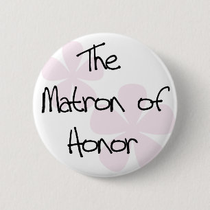 Pastel Pink Flowers Matron of Honor Ronde Button 5,7 Cm