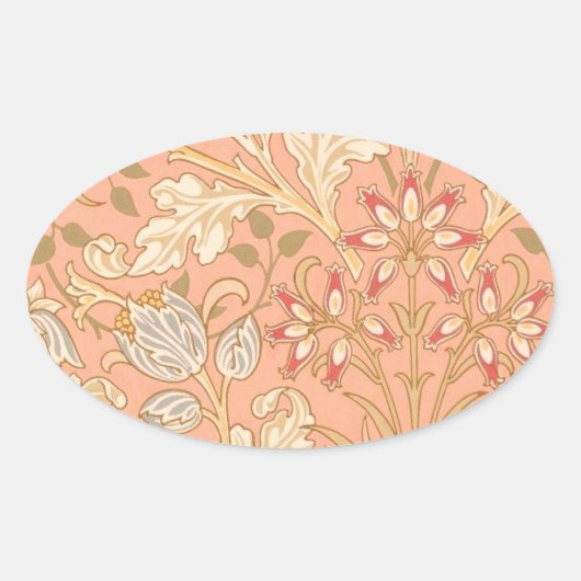 Pastel Pink Flowers Ovale Sticker (Voorkant)