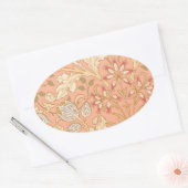 Pastel Pink Flowers Ovale Sticker (Envelop)