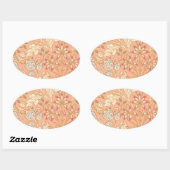 Pastel Pink Flowers Ovale Sticker (Vel)